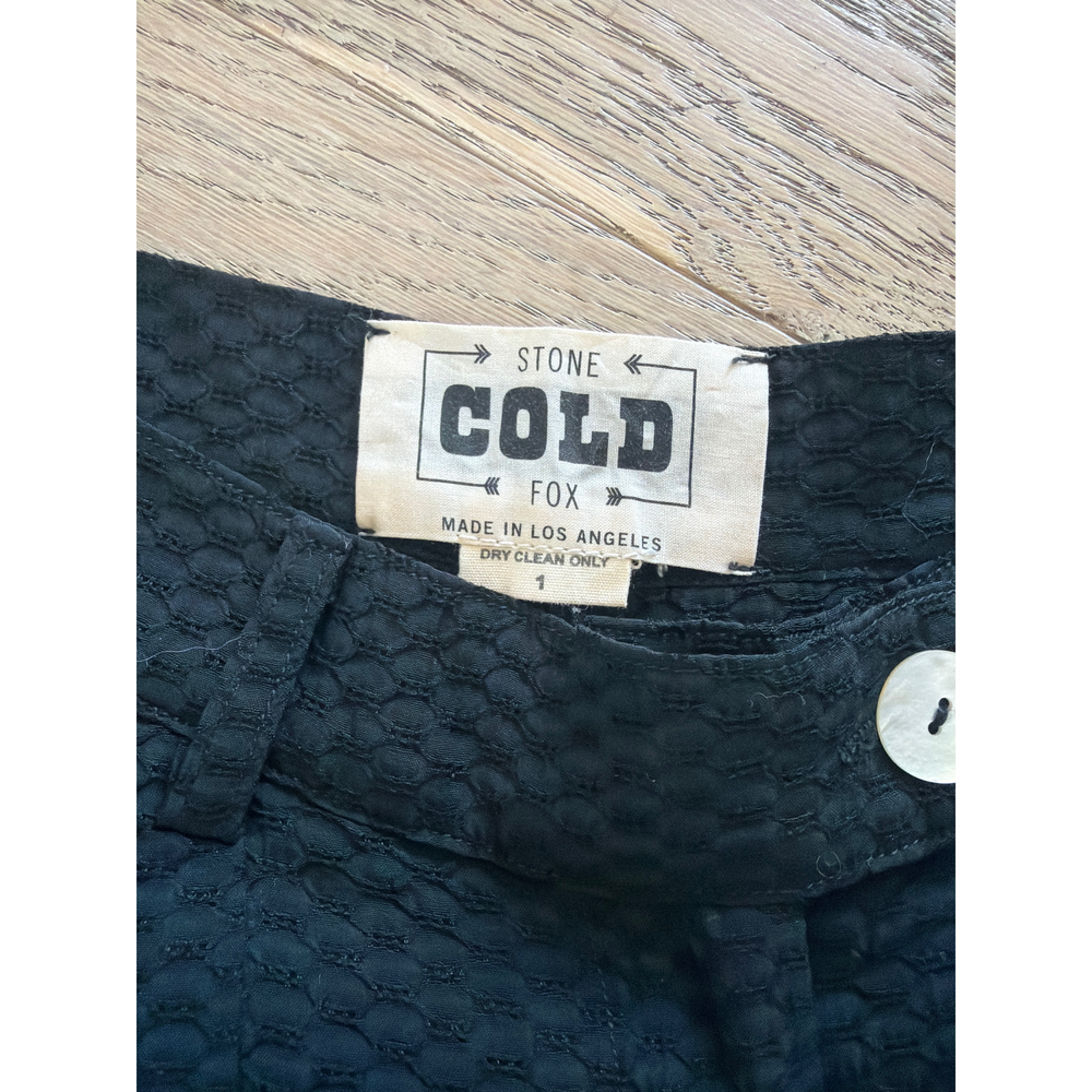 Stone Cold Fox Black Textured High Waisted Shorts - Picture 2 of 3